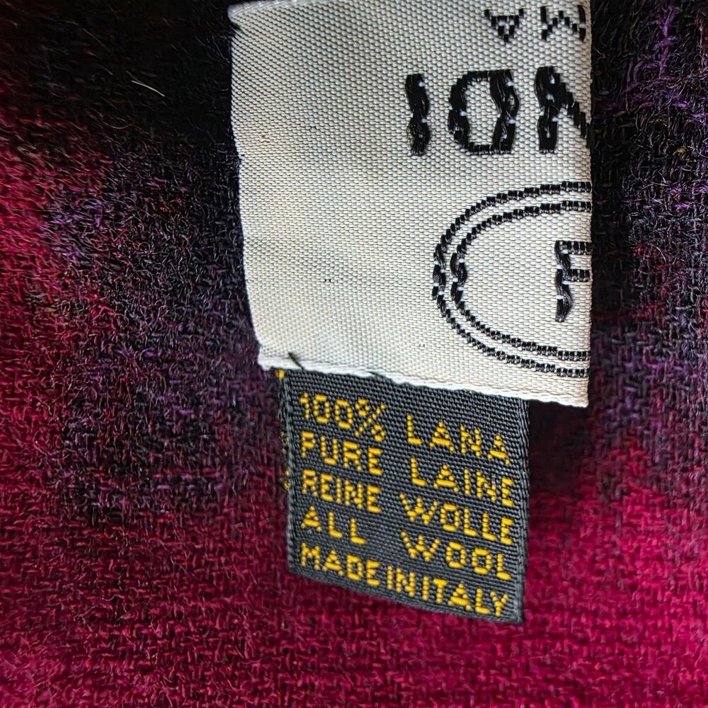 Fendi Red & Purple Wool Scarf Made In Italy - Picture 3 of 4